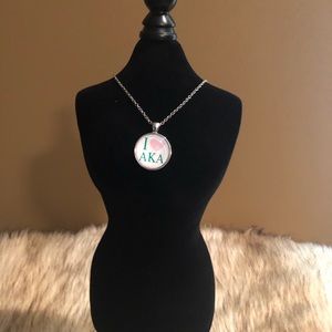 Alpha Kappa Alpha Glass Snapback Necklace